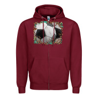 Burgundy sports soccer background Zipper Hoodie - Artiststas