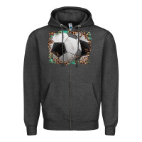 Charcoal Heather sports soccer background Zipper Hoodie - Artiststas
