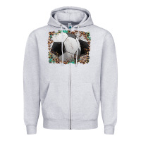 Heather Grey sports soccer background Zipper Hoodie - Artiststas