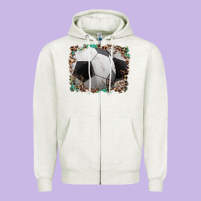 Sports Soccer Background Zipper Hoodie Designed By Artiststas