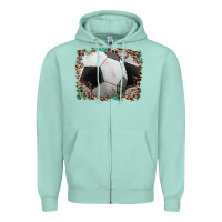 Seafoam sports soccer background Zipper Hoodie - Artiststas