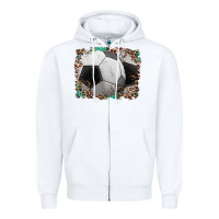 White sports soccer background Zipper Hoodie - Artiststas