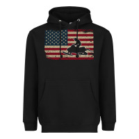 Black Snowmobile USA Flag Snow Sled Patriotic Snowmobiling Gift Heavyweight Hoodie - longCreatives