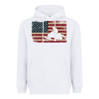 White Snowmobile USA Flag Snow Sled Patriotic Snowmobiling Gift Heavyweight Hoodie - longCreatives