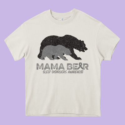 Mama Bear Sleep Disorders Awareness Heavy Core Tee Designed By Bettercallsaul
