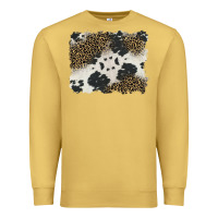 Antique Gold black and white cowhide background Premium Sweatshirt - BarkalooDesign