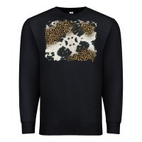 Black black and white cowhide background Premium Sweatshirt - BarkalooDesign