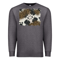 Charcoal Heather black and white cowhide background Premium Sweatshirt - BarkalooDesign