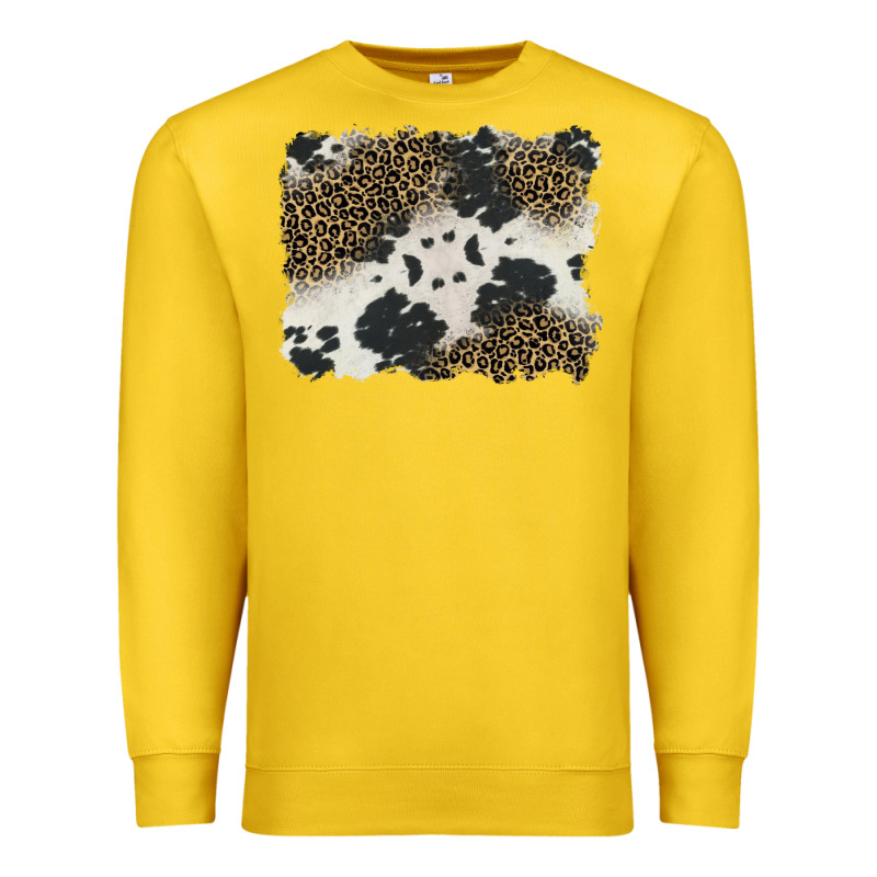 Black And White Cowhide Background Premium Sweatshirt by BarkalooDesign | Teevron