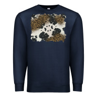 Navy black and white cowhide background Premium Sweatshirt - BarkalooDesign