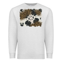 Oatmeal Heather black and white cowhide background Premium Sweatshirt - BarkalooDesign