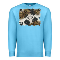 Ocean Blue black and white cowhide background Premium Sweatshirt - BarkalooDesign
