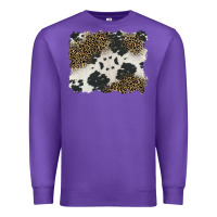 Purple black and white cowhide background Premium Sweatshirt - BarkalooDesign