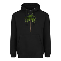 Black Tropical Palm Tree Heavyweight Hoodie - longCreatives
