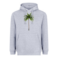 Heather Grey Tropical Palm Tree Heavyweight Hoodie - longCreatives