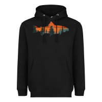 Black Trout Fly Fishing Nature Outdoor Fisherman Gift Heavyweight Hoodie - longCreatives