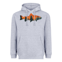 Heather Grey Trout Fly Fishing Nature Outdoor Fisherman Gift Heavyweight Hoodie - longCreatives
