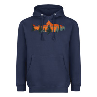 Navy Trout Fly Fishing Nature Outdoor Fisherman Gift Heavyweight Hoodie - longCreatives
