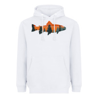 White Trout Fly Fishing Nature Outdoor Fisherman Gift Heavyweight Hoodie - longCreatives