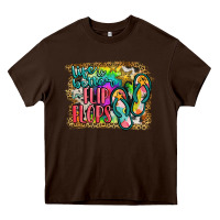 Chocolate Brown life is better in flip flops Heavy Core Tee - JahusDesignShop