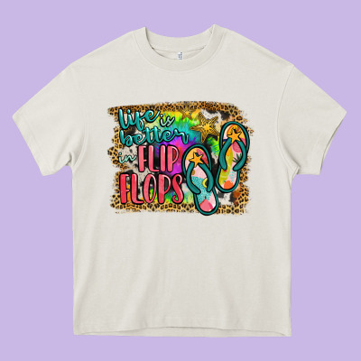 Life Is Better In Flip Flops Heavy Core Tee Designed By Jahusdesignshop
