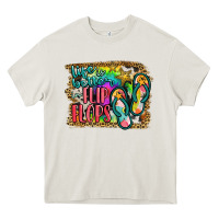 Cream life is better in flip flops Heavy Core Tee - JahusDesignShop
