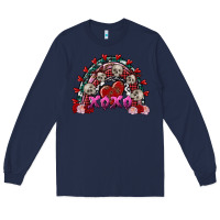 Navy Skull Xoxo rainbow Valentine's Day Long Sleeve Tee - FaDigitalArtStudio