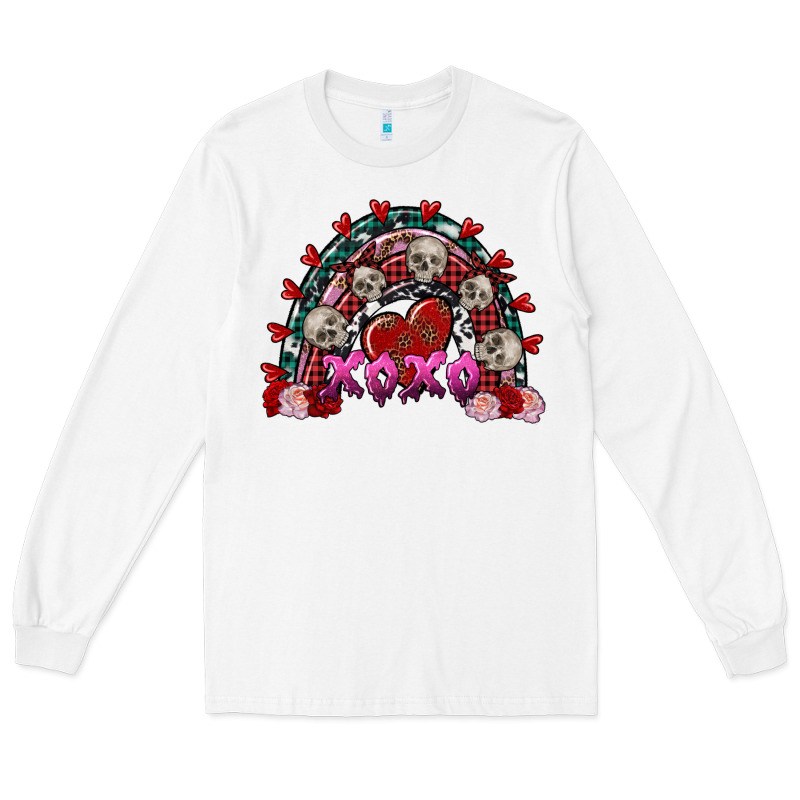 Skull Xoxo Rainbow Valentine's Day Long Sleeve Tee by FaDigitalArtStudio | Teevron