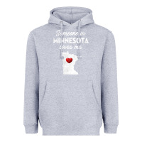 Heather Grey Someone In Minnesota Loves Me  Minnesota  MN Heavyweight Hoodie - longCreatives