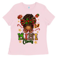 Mimi Claus Afro Messy Bun Ladies Tee | Teevron