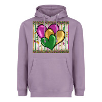 Lavender mardi gras heart Heavyweight Hoodie - BarkalooDesign