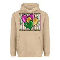 Mushroom mardi gras heart Heavyweight Hoodie - BarkalooDesign