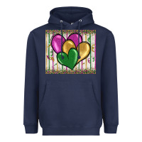 Navy mardi gras heart Heavyweight Hoodie - BarkalooDesign