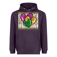 Plum mardi gras heart Heavyweight Hoodie - BarkalooDesign