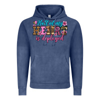 Vintage Denim half of my haert is deployed olivia Vintage Hoodie - OliviaCreatesArt