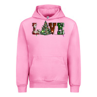 Fuchsia Pink love christmas tree Urban Hoodie - AdoDesignShop