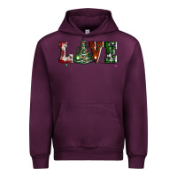 Mauve Wine love christmas tree Urban Hoodie - AdoDesignShop