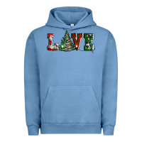 Pigment Pebble Blue love christmas tree Urban Hoodie - AdoDesignShop