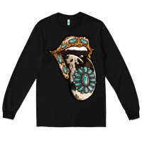 Black Turquoise Gemstone Leopard Cowhide Tongue Long Sleeve Tee - Jasminsmagicworld