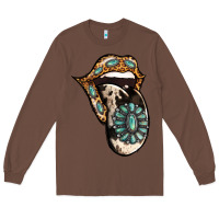 Chestnut Turquoise Gemstone Leopard Cowhide Tongue Long Sleeve Tee - Jasminsmagicworld