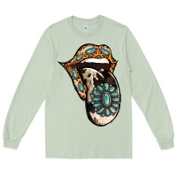 Matcha Turquoise Gemstone Leopard Cowhide Tongue Long Sleeve Tee - Jasminsmagicworld