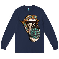 Navy Turquoise Gemstone Leopard Cowhide Tongue Long Sleeve Tee - Jasminsmagicworld