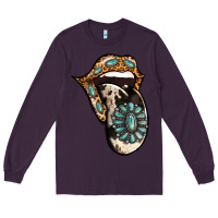 Plum Turquoise Gemstone Leopard Cowhide Tongue Long Sleeve Tee - Jasminsmagicworld