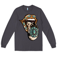 Smoke Turquoise Gemstone Leopard Cowhide Tongue Long Sleeve Tee - Jasminsmagicworld