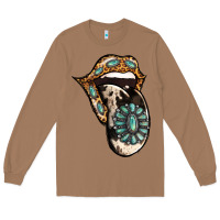 Toasted Coconut Turquoise Gemstone Leopard Cowhide Tongue Long Sleeve Tee - Jasminsmagicworld