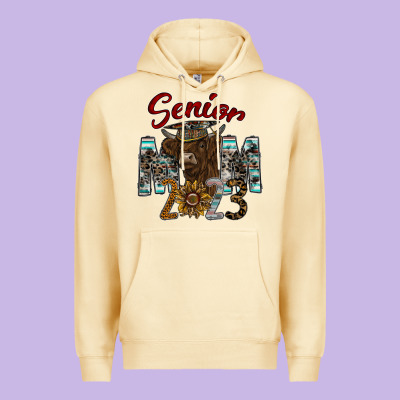 Senior Mom 2023 Premium Hoodie Designed By Cowhidedigitalart