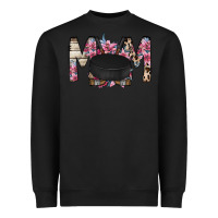 Black mom hockey flower Heavyweight Sweatshirt - RacoonDesign