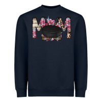 Navy mom hockey flower Heavyweight Sweatshirt - RacoonDesign