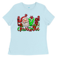 Baby Blue love christmas santa Ladies Tee - texasbilliewilder