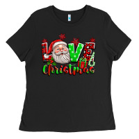 Black love christmas santa Ladies Tee - texasbilliewilder